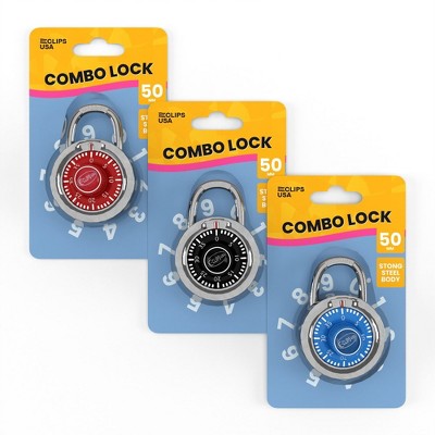 99971: Locker Combination Lock, Assorted Colors (48 Packs)