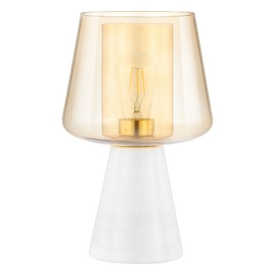 Soraya 14" Table Lamp - Amber/White - Safavieh
