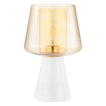 Soraya 14 Inch Table Lamp - Amber/White - Safavieh.