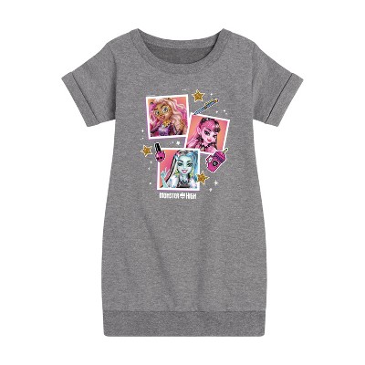 - Mattel - Girl Squad Pop Art Graphic Short Sleeve Fleece Dress