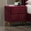 Vynxaria Glam Fully Upholstered Nightstand - Gold-Coated Steel Legs, Center Bar Pull Handle, Flannelette Fabric - 4 of 4