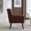 VASIP  Modern Ergonomic Accent Chair with Soft Linen Fabric,Comfortable Chair with Black Legs ,for Living Room,Bedroom Chair,Beige - 3 of 4