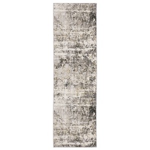 Nirvan Distressed Abstract Indoor Area Rug Gray - Captiv8e Designs - 1 of 4