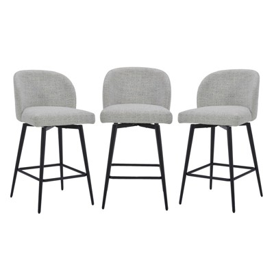 Spruce&Spring Counter Height Swivel Barstool with Metal Legs Set