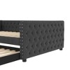 Full Size Upholstered Daybed, Tufted Sofa Bed Frame w/Trundle, Corner Day Beds Full for Living Room, Bedroom & Guest Room, No Box Spring Needed, Gray - 4 of 4