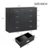 FURNIinspire Dressers Modern 8 Drawer Dresser, Sturdy Storage Dressers Organizer, Cabinet For Bedroom, Living Room, Black, 47.25"*15.5"*35.4" - 3 of 4
