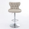 Bar Stools,Velvet Swivel Counter Height Stools with Adjusatble Height,Upholstered Bar Chairs with Chrome Base for Home Pub and Kitchen Island - 3 of 4