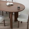 Lirago Solid Wood Oval Dining Table for 6 People Nordic style 67*33.5 Walnut - 4 of 4