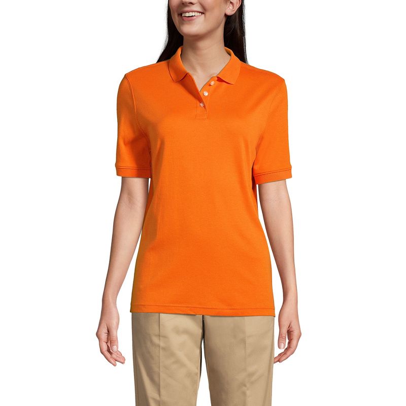Lands' End School Uniform Women's Short Sleeve Interlock Polo Shirt, 3 of 6
