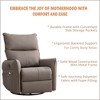 Vynxaria Brown 360° Swivel PU Rocking Recliner Chair Nursery Rocking Chair - 4 of 4