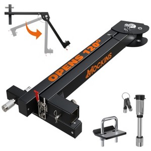 Mockins 450 lbs. Capacity Swing Away Hitch Adapter (30.5"x16.5"x5.5") with Hitch Lock and Stabilizer - 1 of 4