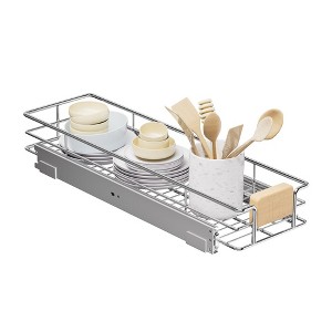 Pull-Out Organizer under Cabinet Storage for Kitchen with Wooden Handle - 1 of 4