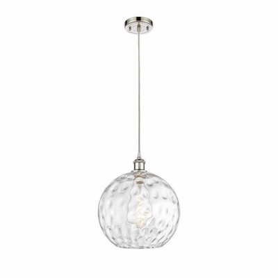 Athens Water Glass - 1 Light Cord Mini Pendant In Industrial Style-15 Inches Tall and 12 Inches Wide