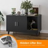 Akoasm 39.37 in. W Hidden Cat Litter Box Enclosure with Scratching Mat-Black - 3 of 4