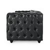 Sagewood Contemporary Faux Leather Tufted 3 Seater Sofa Midnight Black/Dark Brown - Christopher Knight Home - 4 of 4