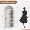 Kitchen Pantry Cabinet, Arched Bookshelf Bookcase Pantry Storage Cabinet with Doors and Shelves,71“ Tall Food Pantry Funiture 5 Tier Kitchen Cabinets - 2 of 4