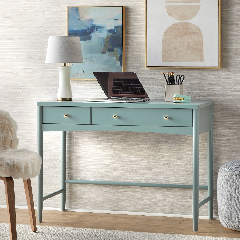 Photos - Office Desk Lifestorey Linwood 2 Drawer Desk Soft Blue