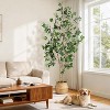 Artificial Ficus Tree with Black Planter & Moss, Faux Tree with Natural Trunk & Fruits for Home Office Decor - 3 of 4