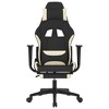 vidaXL Modern Gaming Chair with Adjustable Features, Black and Cream Fabric - Ideal for Enhancing Gaming Experience with Ultimate Comfort - 3 of 4