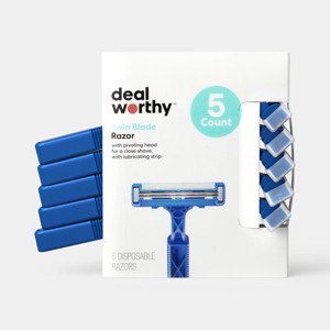 Twin Blade Men's Razor - 5ct - Dealworthy™: Manual, Body