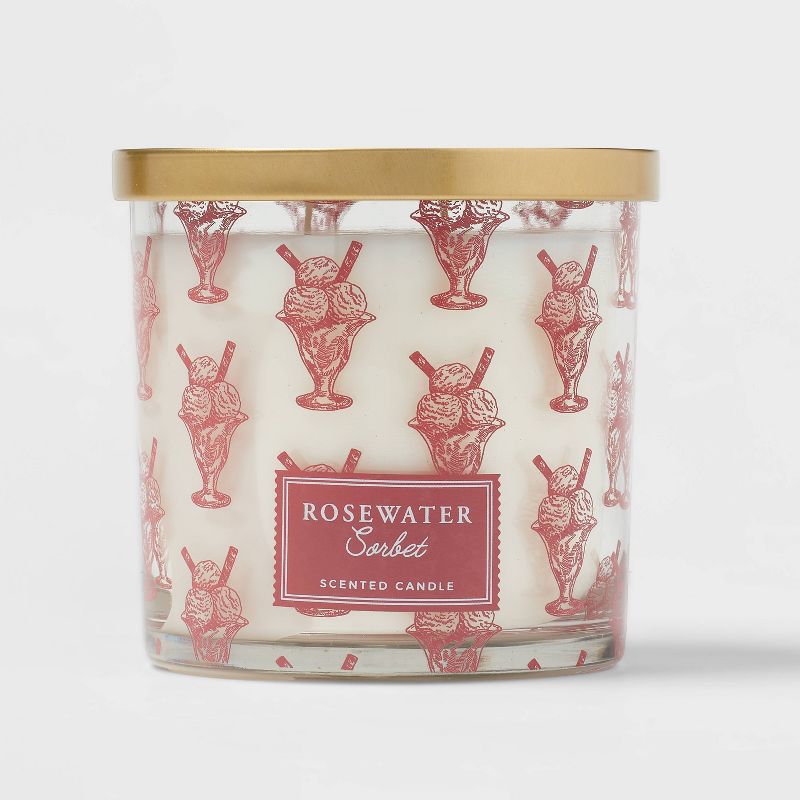 14oz Lidded Glass Candle Rosewater Sorbet - Threshold&#8482;, 1 of 6