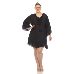 PS Sheer Embroidered Knee Length Cover Up Dress - White Mark - 1 of 4