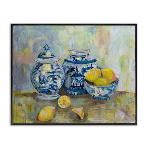 Stupell Industries Lemons & Pottery Painting Framed Giclee Art, Black, 14" x 11" - 1 of 4