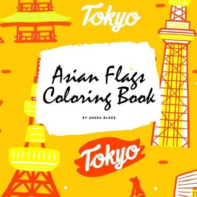 Asian Flags of the World Coloring Book for Children (8.5x8.5 Coloring Book / Activity Book) - by  Sheba Blake (Paperback)