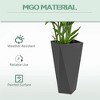 Resenkos Plant Pots, Flower Pots, Garden Planters,Modern Tall Planters Set of 3 MgO Stackable Flower Pots with Drainage Holes, Black - 3 of 4