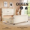 Bed Frame with 58" Tall Headboard,Silver Plating Trim,Velvet Upholstered - 3 of 4