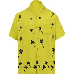 LA LEELA Men's Hawaiian Shirt Fashion Button Down Short Sleeves Holidays Aloha Party Casual Tops Summer Beaches Shirts for Mens - 1 of 4