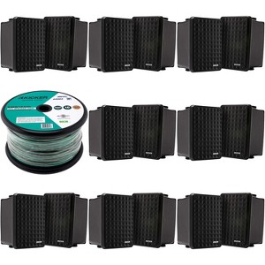 Kicker (8 Pair ) KB6B 2-Way Full Range Indoor Outdoor Speakers (Pair) Weatherproof Speakers for Patio Garage Poolside in-Home, Black & 400ft Marine... - 1 of 4