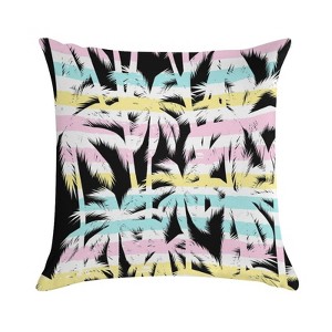Colorful Palm Leaves Pillow Covers 18x18 Decorative Throw Pillows Soft Square Cushion Covers for Couch Sofa Bedroom - 1 of 1