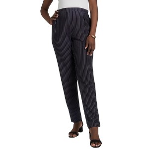Jessica London Stretch Knit Crepe Straight Leg Pants - 1 of 4