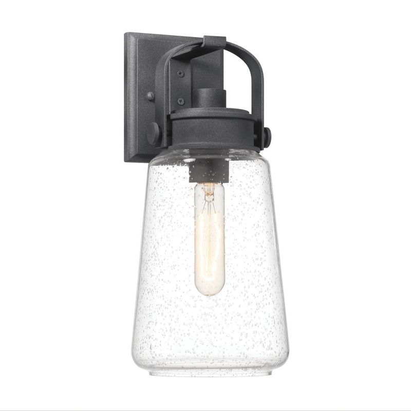 Robert Stevenson Lighting Gage Industrial Tapered Seedy Glass and Metal Wall Mounted Outdoor Light , 6 of 12