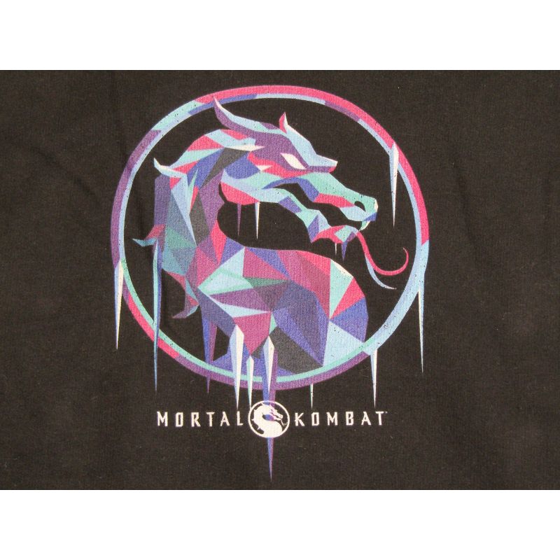 Mens Mortal Kombat Dragon Logo Sub Zero Black Hooded Sweatshirt, 2 of 3
