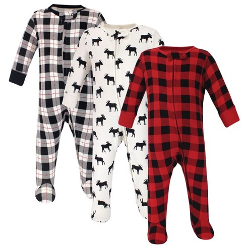 Hudson Baby Infant Boy Cotton Zipper Sleep And Play 3pk, Moose : Target