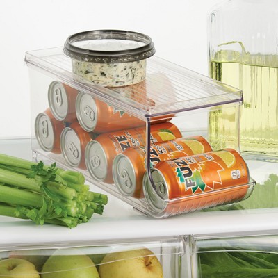 Clear Recycled Plastic Soda Can Organizer with Lid