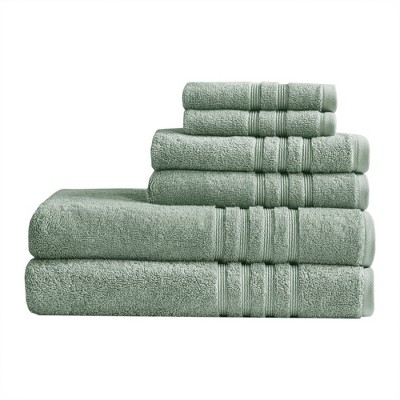 6pc Nurture Sustainable Antimicrobial Towel Set Green - Clean Spaces