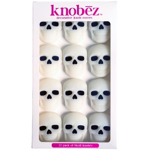Knobēz: Decorative Knob Cover, Skull, 12pk, Stretch Over Hardware Decorations - 1 of 4