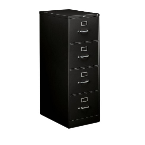 4 Drawer Letter File Full Suspension Filing Cabinet Black Hon