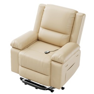 Power Lift Recliner Chair - Heat and Massage, Faux PU Electric Lift Recliner for Elderly & Mobility Impaired, Adjustable Back and Legs - 1 of 4