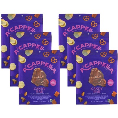 A'Cappella Milk Chocolate Bark Candy Bar - Case of 6/3.4 oz