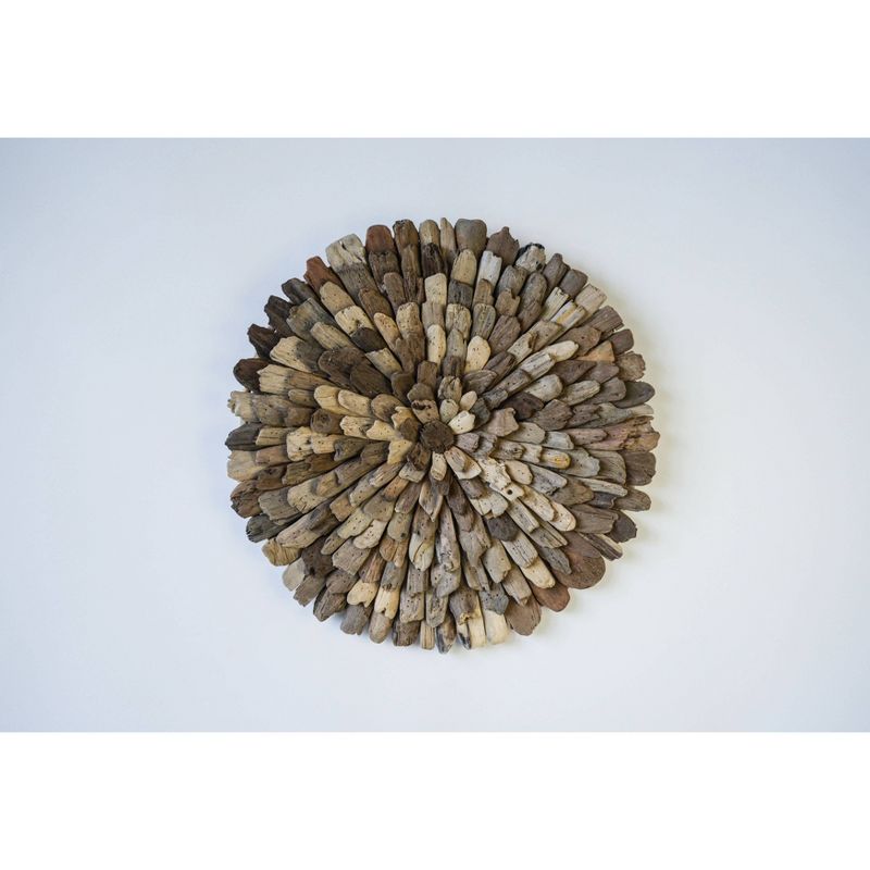 Round Driftwood Wall Decor Brown - Storied Home, 4 of 6