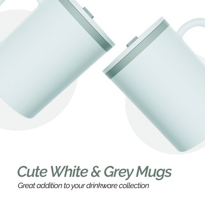 Copco 16oz White and Gray Plastic Insulated Desk Mug Set