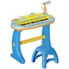 Whisen Kids 37-Key Piano Keyboard Toy Set with Stool, Microphone, Removable Legs, Educational Entertainment Instrument - Blue - 3 of 4
