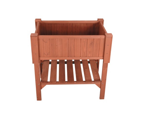 Rectangular Raised Rectangular Planter Box - Brown - Leisure Season