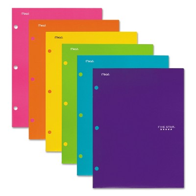 Five Star Four-Pocket Portfolio 8 1/2 x 11 Assorted Colors Trend Design 4/Pack 38056
