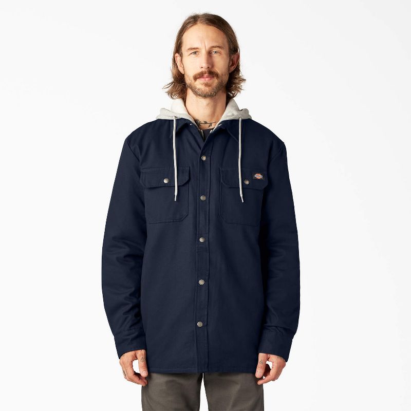 Dickies Relaxed Fit Icon Hooded Duck Quilted Shirt Jacket, 1 of 3