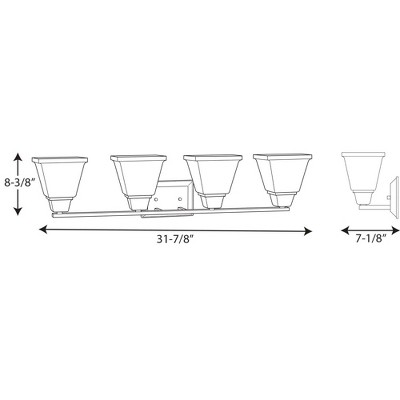 Clifton Heights 32" Antique Bronze 4-Light Vanity Fixture